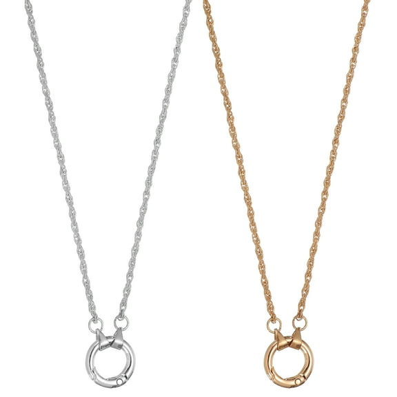 Uxcell 2Pcs Eyeglass Holder Necklace Ring, Anti-Lost Sunglasses Neck Strap Eyeglasses Chain Holder Soft Portable Eye Glasses Lanyard with Alloy Ring for Women and Men, White, Gold