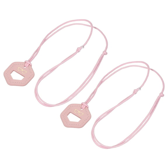 Uxcell 2 Pcs Eyeglass Holder Necklace Ring, Eyeglasses Chain Holder Anti-Lost Sunglasses Neck Strap Soft Portable Eye Glasses Lanyard for Women and Men, Pink