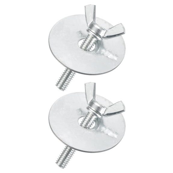 Uxcell 2 Pcs Fan Base Screw - Universal Wing Screw with Washer Plate M6 Screw Fan Base Bolts Replacement Fasteners, for Securing Fan Mounting Stand, Silver