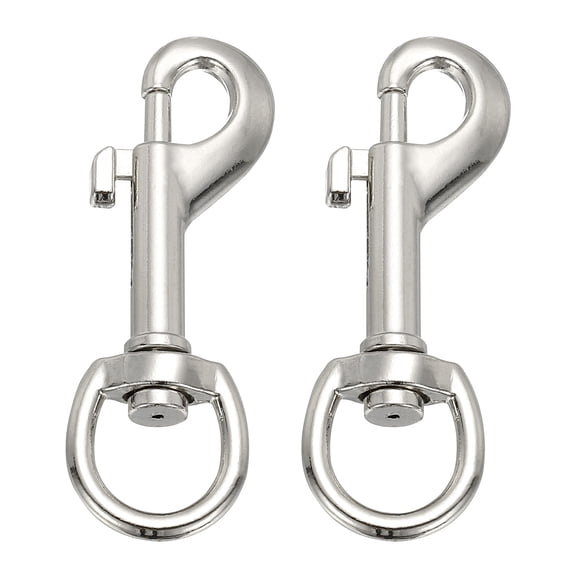 Uxcell 2 Pcs Flag Swivel Snap Clips, 2.7 Inch Heavy Duty Alloy Flag Pole Snaps Hooks, Silver Tone