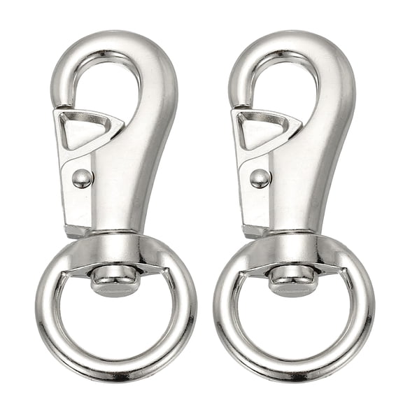 Uxcell 2 Pcs Flag Swivel Snap Clips, 3.9 Inch Heavy Duty Alloy Flag Pole Snaps Hooks, Silver Tone
