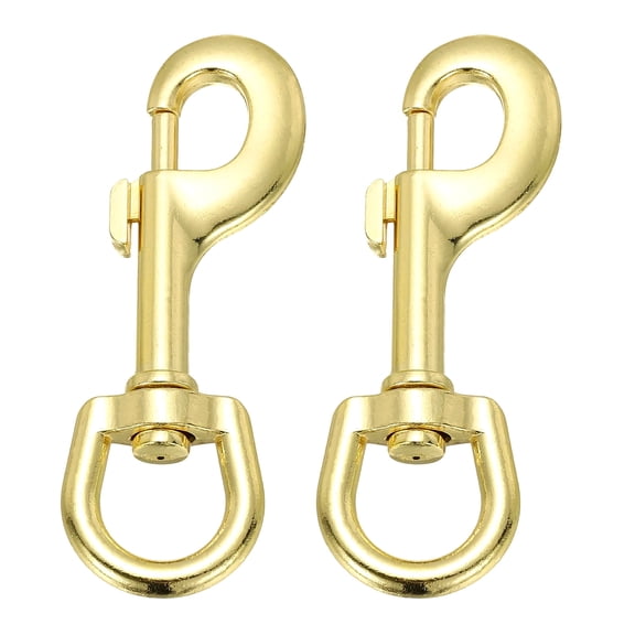 Uxcell 2 Pcs Flag Swivel Snap Clips, 4.1 Inch Heavy Duty Alloy Flag Pole Snaps Hooks, Gold Tone