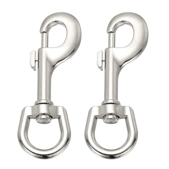 Uxcell 2 Pcs Flag Swivel Snap Clips, 4.1 Inch Heavy Duty Alloy Flag Pole Snaps Hooks, Silver Tone