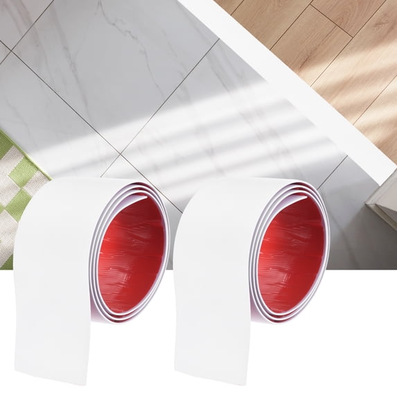 Uxcell 2 Pcs Floor Transition Strip (3.94 ft x 3")- Vinyl Self Adhesive Laminate Floor Flat Divider Strip Tile Edge Trim for Living Room/Kitchen/Bathroom, White