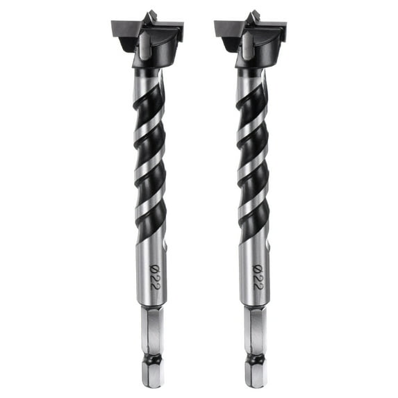 Uxcell 2 Pcs Forstner Drill Bit 22mm (7/8") Dia YG8/C1 Tungsten Carbide Wood Forstner Bits