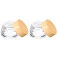 thumbnail image 1 of Uxcell 2 Pcs Glass Cosmetic Containers 5g/0.18oz Empty Round Cosmetic Jars with Leakproof Lid Refillable Glass Cream Jar Makeup Sample Containers for Lotion Lip Balm Eye Cream, Clear, 1 of 7