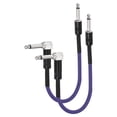 thumbnail image 1 of Uxcell 2 Pcs Guitar Patch Cables 16 Inch Pedal Board Cord 1/4 Inch Metal Straight Bend TS Right Angle Guitar Patch Effect Cable Cord for Instrument Effect Pedal Mixing Console, Purple, 1 of 6