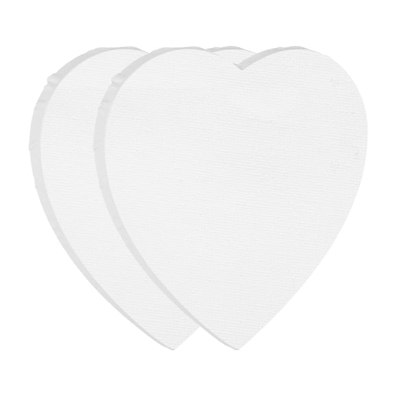 Uxcell 2 Pcs Heart Shape Stretched Board, 8''x8'' Blank Painting Board Panels Cotton Stretched Canvas for Painting Acrylic Oil Creative Art Projects, White