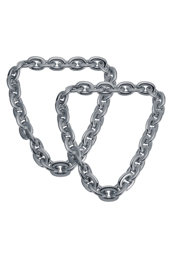 2 Pcs Hip Hop Chain Necklace, 80cm/31" 80s 80s Men's Fake Chunky Chain Costume Fancy Necklace Accessory for Hip Hop Rapper Punk Style Party, Black