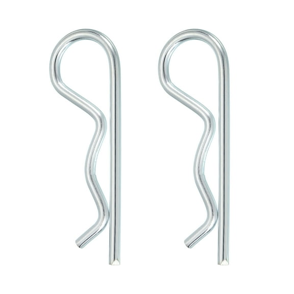 Uxcell 2 Pcs Hitch Pin Clip, 5mm x 100mm R Clips Carbon Steel Retaining Wire Hair Pins Cotter Pin Assortment Kit Clips for Trailer Tractors Mower Carts Truck Pin Clip, Silver