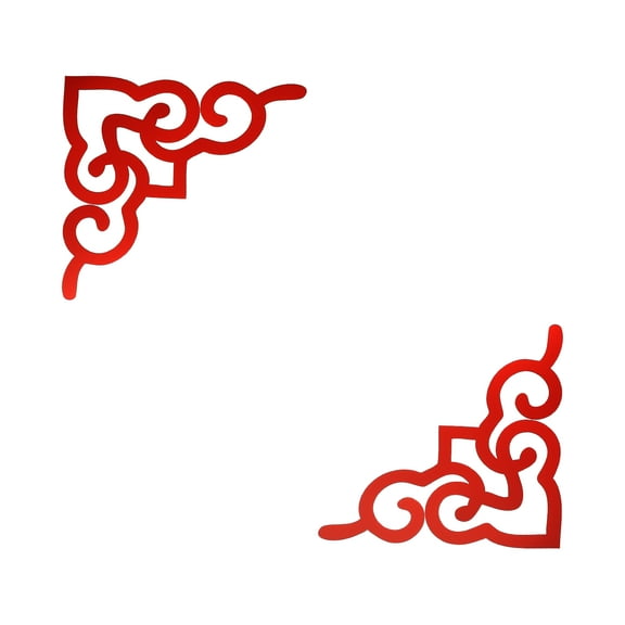 Uxcell 2 Pcs Hollow Mirror Wall Stickers, Acrylic Corner Decor Stickers Self Adhesive Mirror Stickers for Bathroom Living Room Bedroom Ceiling Office Decal (Wine Red, 7.9 x 7.9")