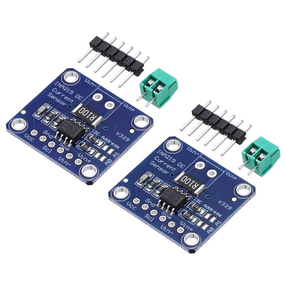 Uxcell 2 Pcs INA219 I2C CJMCU-219 Bi-Directional DC Current Sensor Voltage Current Power Supply Monitor Breakout Board IIC Module Power Monitoring Sensor Module