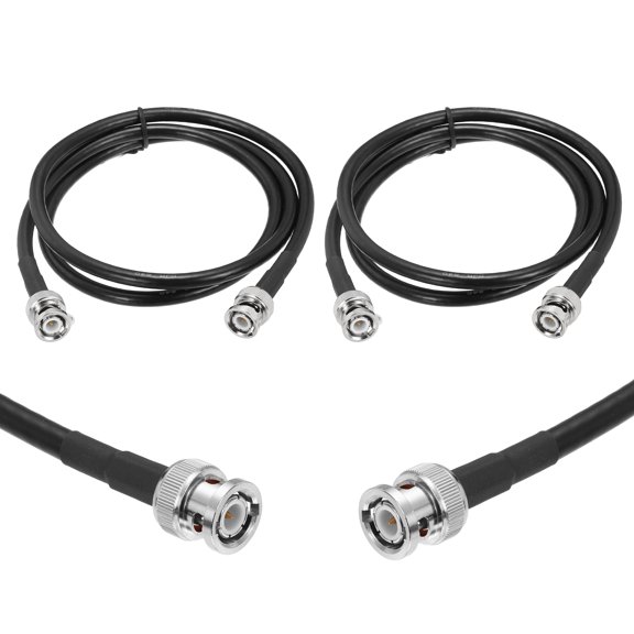 Uxcell 2 Pcs KMR/LMR240 BNC Coaxial Cable, 50 Ohm 3Ft BNC Male to Male Low-Loss Coax Extension Cable Connector Antenna Extension Jumper for RF Radio Modem Signal Generator Attenuator