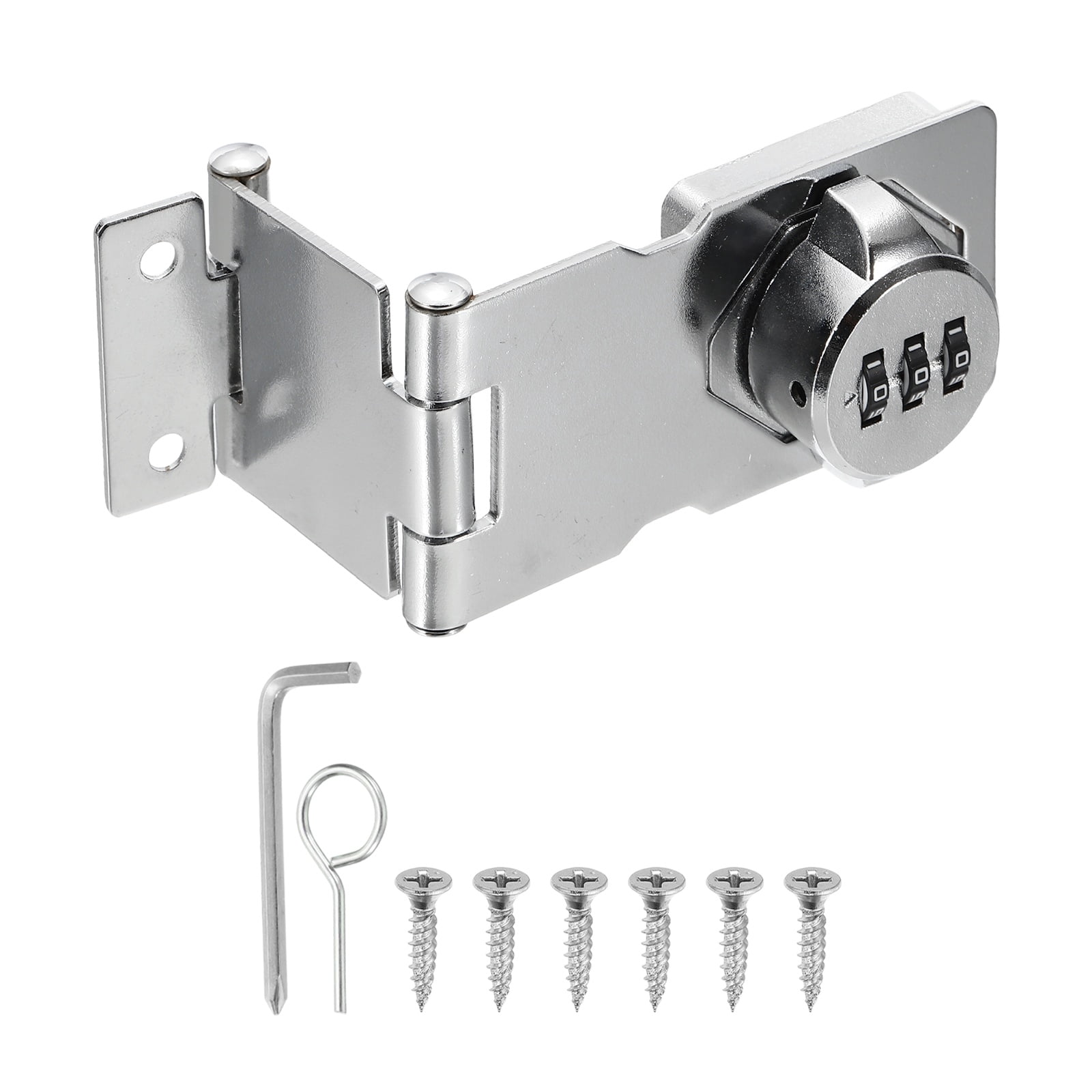 Uxcell 2 Pcs Keyless Cabinet Lock with Combination Code - 90 Degree 5 Inch Password Hasp Latch Lock Mechanical Password Rotary Hasp, for Office Filing Cabinets Drawer Closet, Black