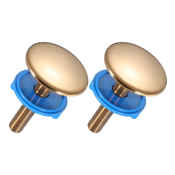 Uxcell 2 Pcs Kitchen Sink Hole Cover, Solid Brass Faucet Hole Cover with Silicone Ring, Universal Tap Cap Decorative Stopper Cap Blanking Brass Metal Plug for Kitchen Sink, Rose Gold