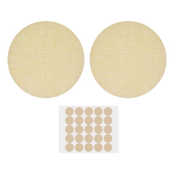 Uxcell 2 Pcs Lampshade Diffuser, 4.72" Dia Round Diffuser Fabric Lamp Cover Proof Light Softener Shades with Adhesive Dots for 4inch LED Recessed Ceiling Light Downlight Pendants, Warm Yellow
