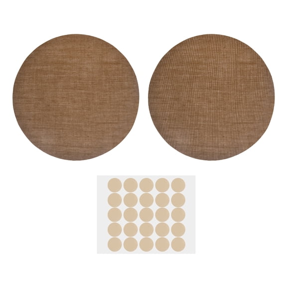 Uxcell 2 Pcs Lampshade Diffuser, 4.72" Dia Round Diffuser Fabric Lamp Cover Proof Light Softener Shades with Adhesive Dots for 4inch LED Recessed Ceiling Light Downlight Pendants, Dark Brown
