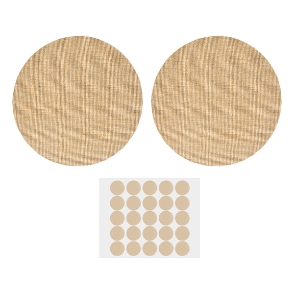 Uxcell 2 Pcs Lampshade Diffuser, 5.51" Dia Round Diffuser Fabric Lamp Cover Proof Light Softener Shades with Adhesive Dots for 5inch LED Recessed Ceiling Light Downlight Pendants, Brown