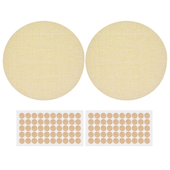 Uxcell 2 Pcs Lampshade Diffuser, 8.66" Dia Round Diffuser Fabric Lamp Cover Proof Light Softener Shades with Adhesive Dots for 8inch LED Recessed Ceiling Light Downlight Pendants, Warm Yellow