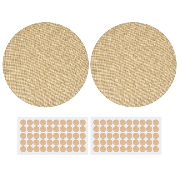 Uxcell 2 Pcs Lampshade Diffuser, 8.66" Dia Round Diffuser Fabric Lamp Cover Proof Light Softener Shades with Adhesive Dots for 8inch LED Recessed Ceiling Light Downlight Pendants, Brown