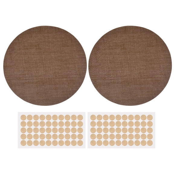 Uxcell 2 Pcs Lampshade Diffuser, 8.66" Dia Round Diffuser Fabric Lamp Cover Proof Light Softener Shades with Adhesive Dots for 8inch LED Recessed Ceiling Light Downlight Pendants, Dark Brown