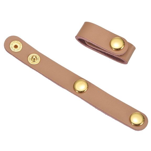 Uxcell 2 Pcs Leather Handbag Strap Shortener, 4.4 Inch Top Handle Keeper Strap Keepers Shoulder Bag Straps Gripper Bag Protector for Handbag Bags Satchel Clutch Bags, Light Brown