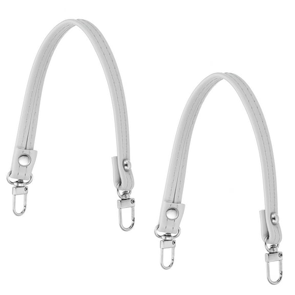 Uxcell 2 Pcs Leather Purse Handle Strap, 10 Inch Purse Strap DIY Replacement, Silver