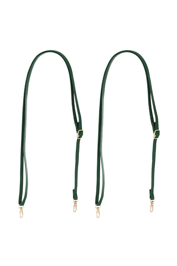 2Pcs Leather Purse Handle Strap 26"-47" Adjustable Strap Replacement Olive Green
