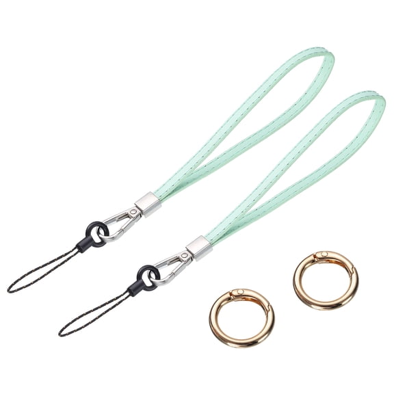 Uxcell 2 Pcs Leather Wristlet Strap Wrist Lanyard Straps for Clutch Cellphone Keychain Wallet Purse, Light Green