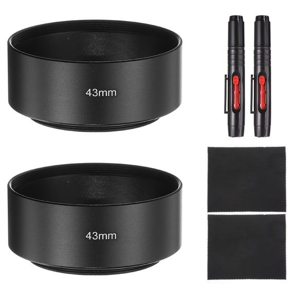 Uxcell 2 Pcs Lens Hood Shade, 43mm Mid-focus Screw-in Rubber Camera Cap Shade