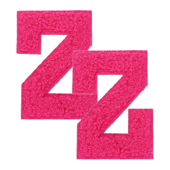 Uxcell 2 Pcs Letter Iron-on Patches, Chenille Letter-Z Patches Cute Alphabet Embroidery Applique with Ironed Adhesive for Jackets Clothing Repair Bag Shoes Hat DIY Decor, Rose Red