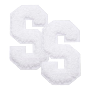 Uxcell 2 Pcs Letter-S Iron-on Patches, Chenille Letters Patches Cute Alphabet Embroidery Applique with Ironed Adhesive for Jackets Clothing Repair Bag Hat DIY Decor, White
