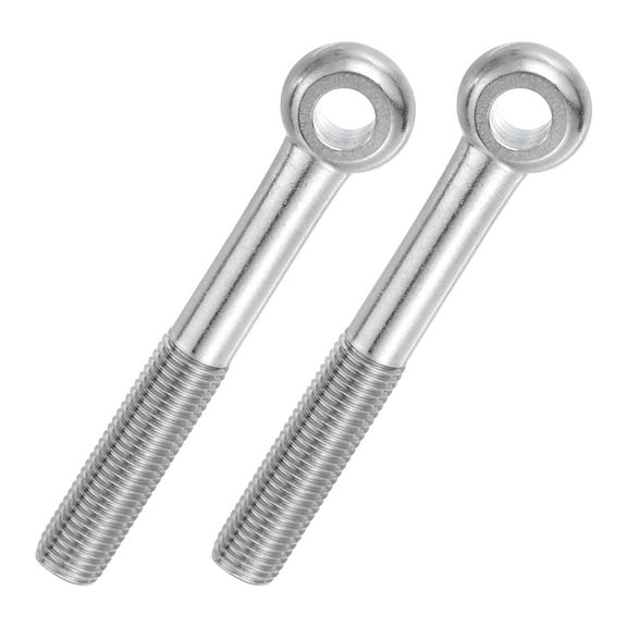 Uxcell 2 Pcs M16x130mm Shoulder Swing Lifting Eye Bolt, 304 Stainless Steel Metric Half Tooth Thread Fisheye Eye Slip Hole Screw Rigging Bolt Metal Fasteners Screws, Silver Tone