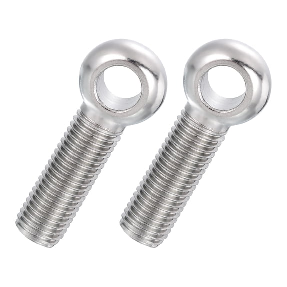 Uxcell 2 Pcs M20x70mm Shoulder Swing Lifting Eye Bolt, 304 Stainless Steel Metric Full Thread Fisheye Eye Slip Hole Screw Rigging Bolt Metal Fasteners Screws, Silver Tone