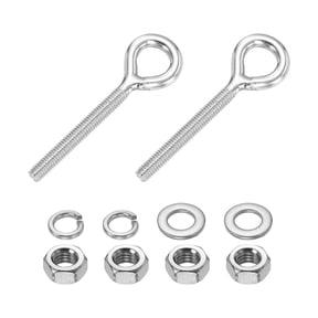 Uxcell 2 Pcs M6 Eye Hook Bolt, 2.3 Inch Stainless Steel Eye Bolt with Nut