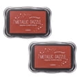 thumbnail image 1 of Uxcell 2 Pcs Metallic Ink Pads for Stamps, 3.9 x 2.5 Inch Washable Embossing Craft Ink Pad Stamp for Wood, Photo Paper, Fingerprint, DIY Card Making, Golden Red, 1 of 6