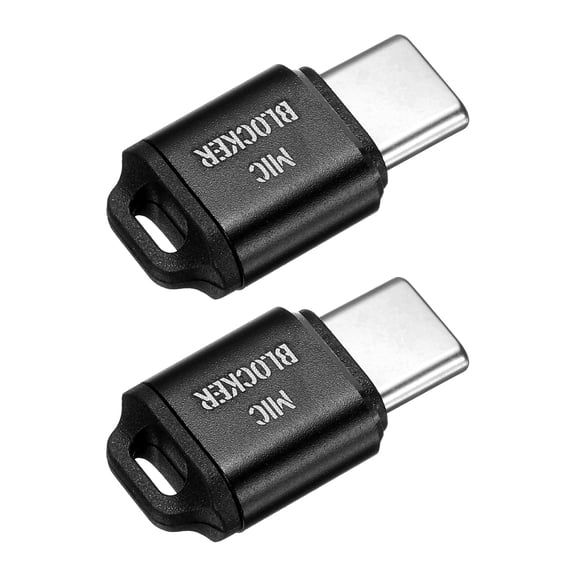 Uxcell 2 Pcs Microphone Blocker, USB Type C Audio Blocker Audio Privacy Protector for Laptops/Smartphones/Tablets/Computers, Black