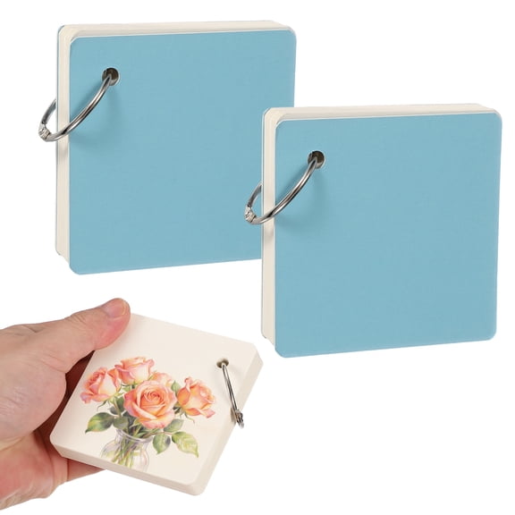 Uxcell 2 Pcs Mini Watercolor Sketchbook, 3.15 x 3.15" 55 Sheets/110 Pages Portable Square Travel Watercolor Notebook 230GSM (107lb) Detachable Painting Sketch Book Art Sketchbook, Blue