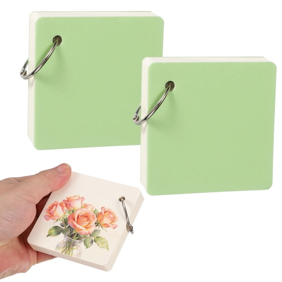 Uxcell 2 Pcs Mini Watercolor Sketchbook, 3.15 x 3.15" 55 Sheets/110 Pages Portable Square Travel Watercolor Notebook 230GSM (107lb) Detachable Painting Sketch Book Art Sketchbook, Green