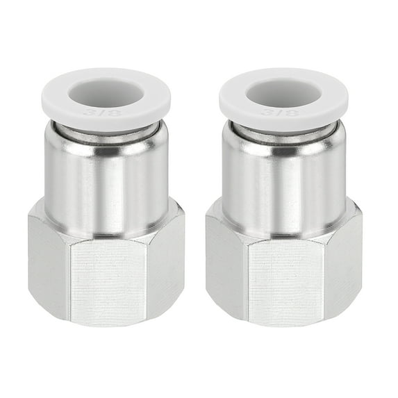Uxcell 2 Pcs NPT Female 3/8 inch OD x 3/8" NPT Thread Push to Connect Fittings, White