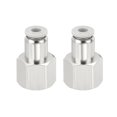 thumbnail image 1 of Uxcell 2 Pcs NPT Female 5/32 inch OD x 1/4" NPT Thread Push to Connect Fittings, White, 1 of 7