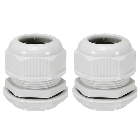 Uxcell 2 Pcs PG36 Cable Glands Adjustable 24-31mm PA6 Nylon IP68 Waterproof Connectors with Seals Anti-Corrosion for Industrial/Outdoor Electrical Systems (White)