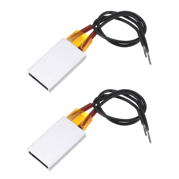 Uxcell 2 Pcs PTC Heating Element, AC DC 110V PTC Heating Plate Aluminum Shell Ceramics Polyimide Film Plate Heater 3W-100W 60C Insulated Constant Temperature Ceramic Thermostatic