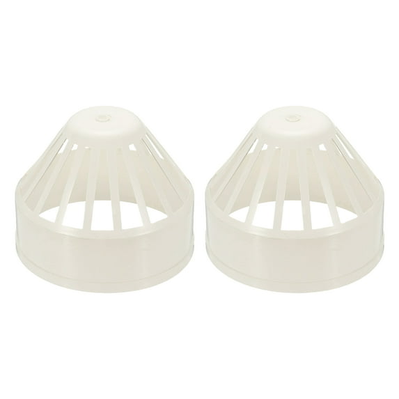 Uxcell 2Pcs Drain Pipe Vent Cap, 6.3 Inch Vent Pipe End Cap Cover Roof Air Vent Round Chimney Cap Air Vent Covers for DWV Pipe Fitting Ventilation Exhaust System, White