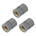 thumbnail image 1 of Uxcell 3 Pcs Pipe Fittings, 25mm 1/2 PT Brass Threaded Pipe Coupling, Grey, 1 of 6
