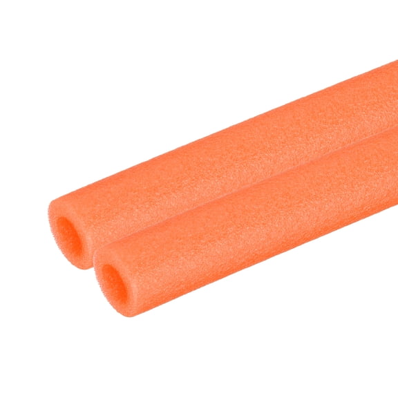 Uxcell Pipe Insulation Foam Tube, Pool Noodles Foam Tubing Cover for Swimming Pool Handle Heat Preservation Protective Sleeve Orange 3/8" (10mm) ID x 3.3FT x 13/16" OD