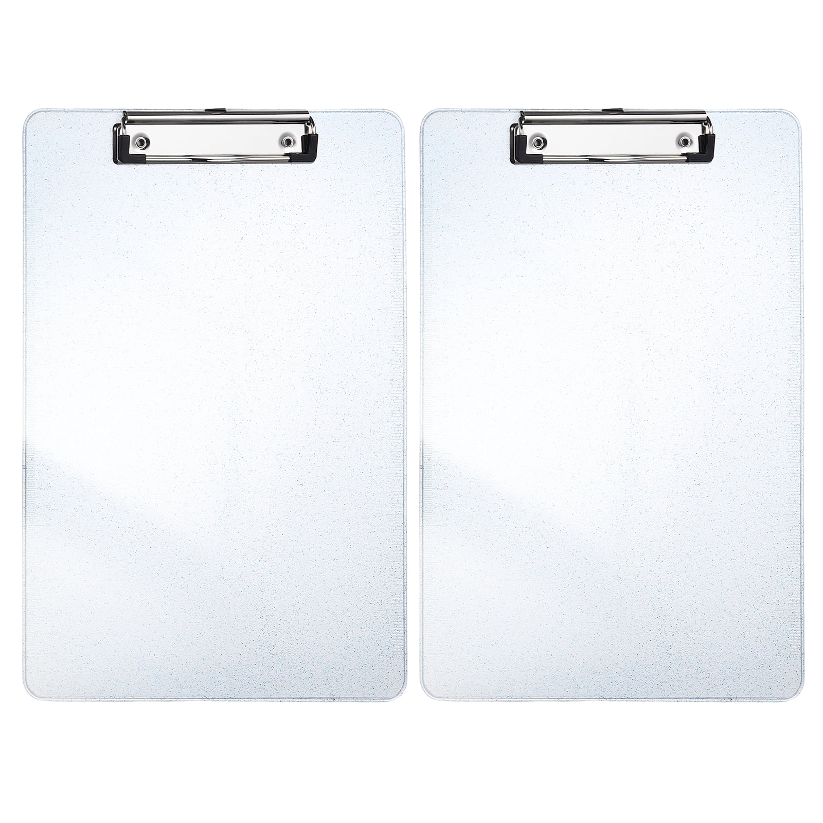 Uxcell 2 Pcs Plastic Clip Boards, A4 Size Blue Stylish Clip Boards Glitter Design Cute Clipboards Office Supplies for Restaurant Shop Store Note Memo Card Sign Holder