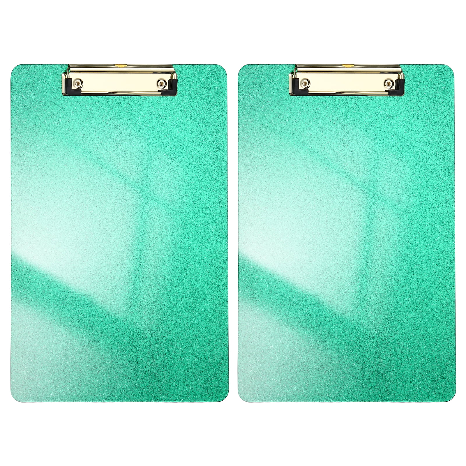 Uxcell 2 Pcs Plastic Clip Boards, A4 Size Glitter Green Stylish Clip Boards Glitter Design Cute Clipboards Office Supplies for Restaurant Shop Store Note Memo Card Sign Holder