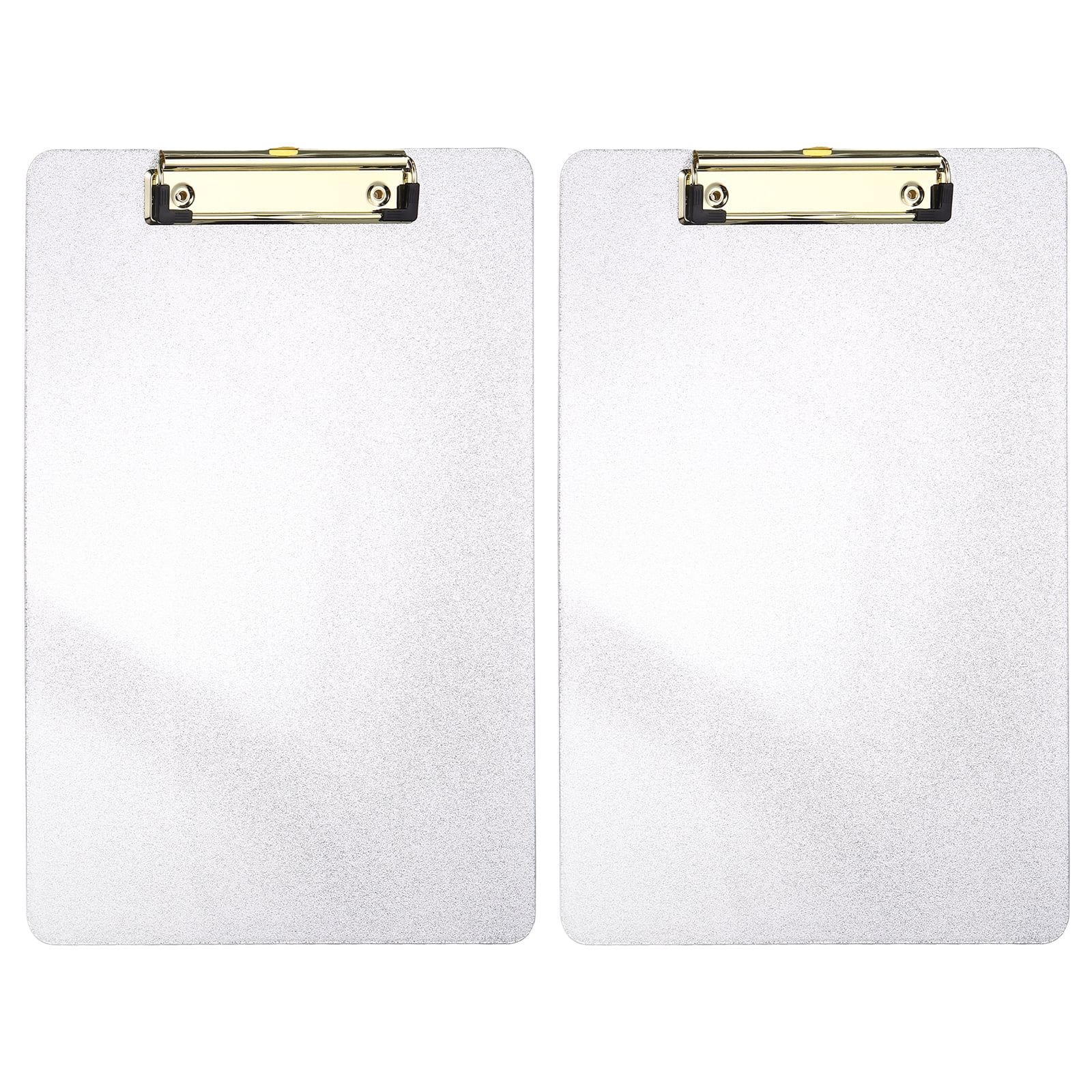 Uxcell 2 Pcs Plastic Clip Boards, A4 Size Glitter Silver Tone Stylish Clip Boards Glitter Design Cute Clipboards Office Supplies for Restaurant Shop Store Note Memo Card Sign Holder