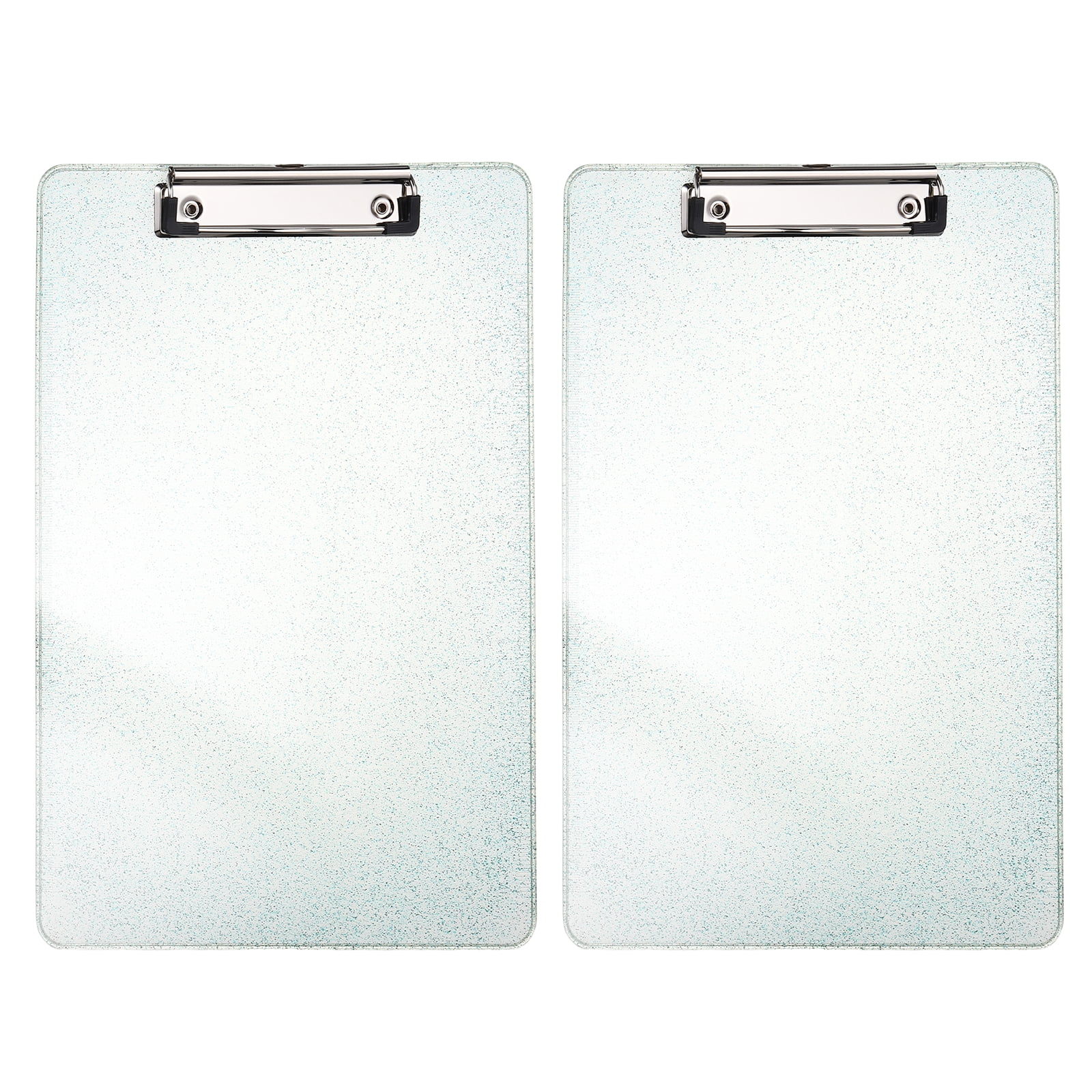 Uxcell 2 Pcs Plastic Clip Boards, A4 Size Green Stylish Clip Boards Glitter Design Cute Clipboards Office Supplies for Restaurant Shop Store Note Memo Card Sign Holder
